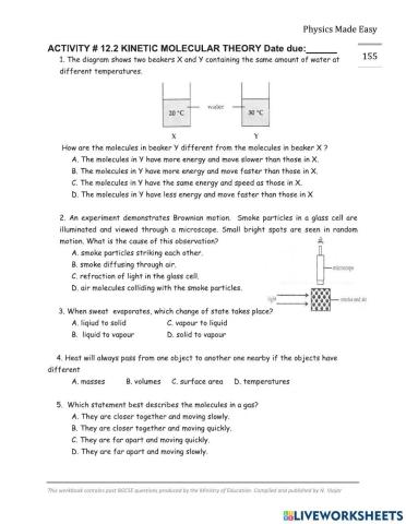 Kinetic Molecular Theory