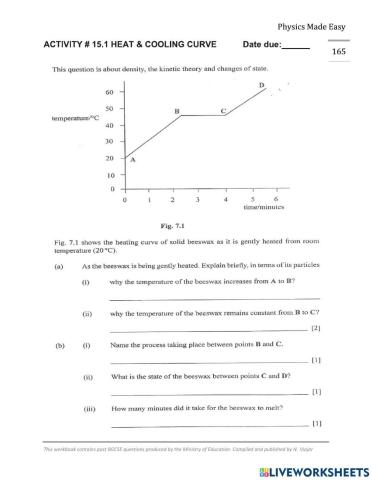 Interpreting a Heating and Cooling Curve