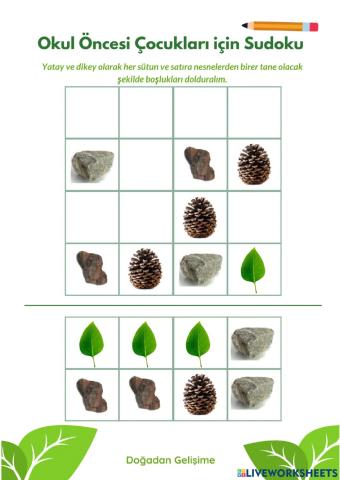 Okul Öncesi Sudoku Çalışması