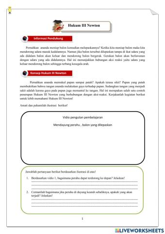 Materi Hukum III Newton