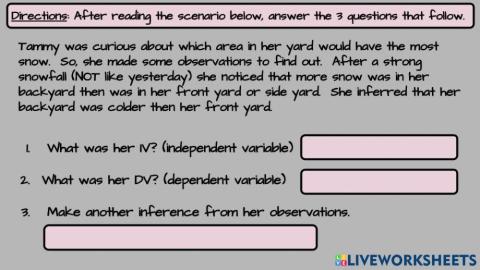 IV & DV practice