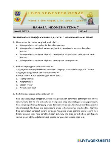 Ila - bahasa indonesia tema 7