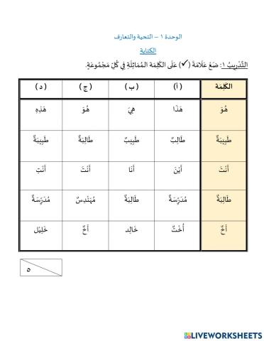 التحية والتعارف - الكتابة