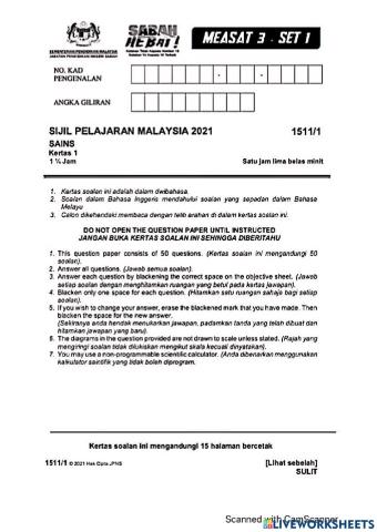 Measat 3, SET 1, KERTAS 1 no.1-21