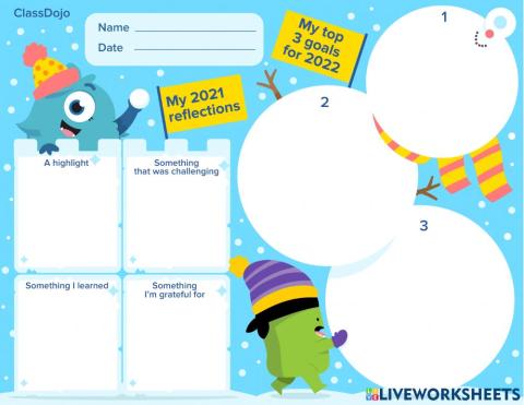 Class Dojo 2021-2022 New Year Goals