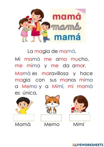 Leemos sobre mamà