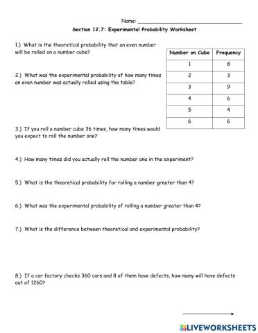 Experimental Probability