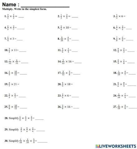 Multiply Fraction