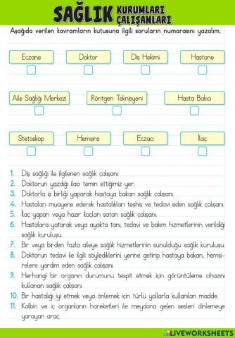 Sağlık Kurumları ve Çalışanları