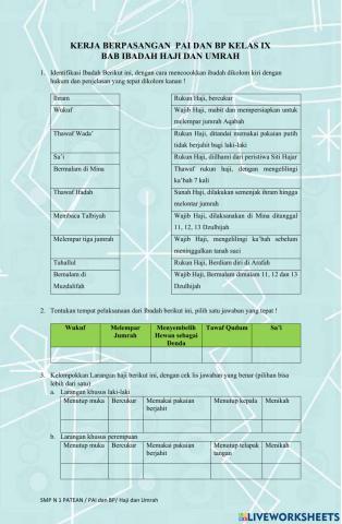 Evaluasi Bab Haji dan Umrah