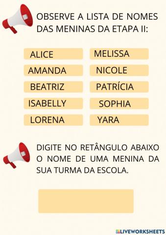 Lista de nomes