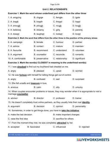 E11-unit 2: relationships-sheet 4