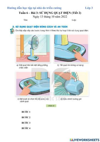 L3 - Tuần 6 - Bài 3 sử dụng quạt điện