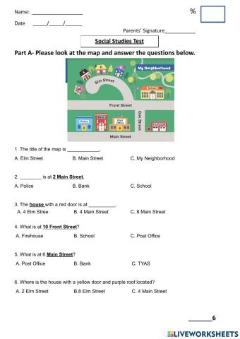 Social Studies Map Test