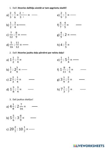 Mixed numbers dividing