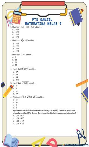 Pts ganjil matematika kelas 9