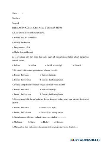 Contoh soal kelas 7