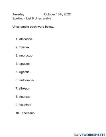 Unscramble