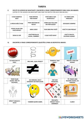 Tarefa - revisão de vocabulário