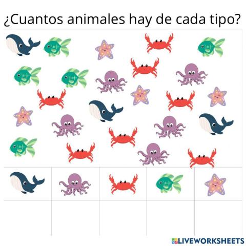 Contar animales del mar