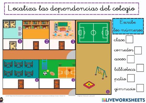 Localiza las dependencias del colegio