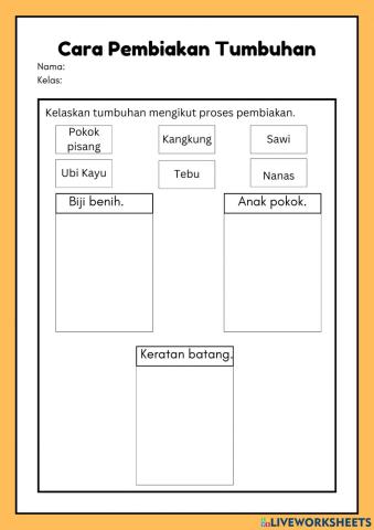 Cara pembiakan tumbuhan.