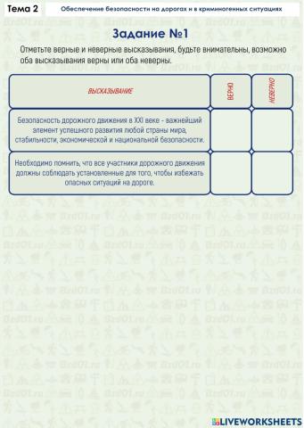 Задание ОБЖ 2.1