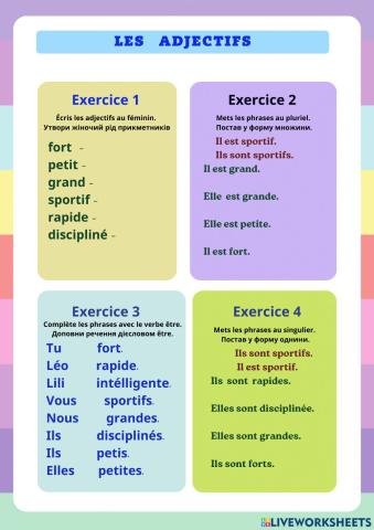 Les adjectifs