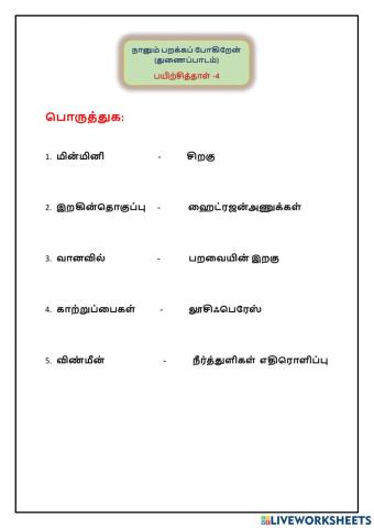 இயல் – 4, நானும்  பறக்கப் போகிறேன்