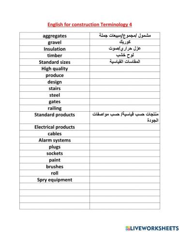 Unit 4 English for construction part 1