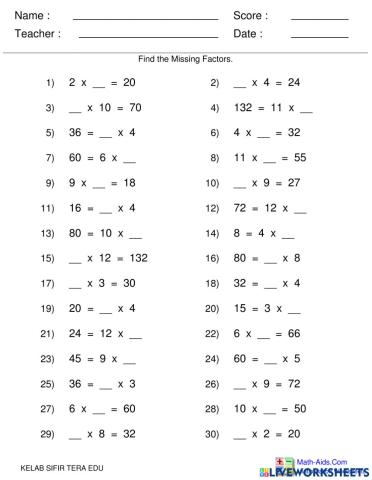 Missing factor 1-8-12(1)