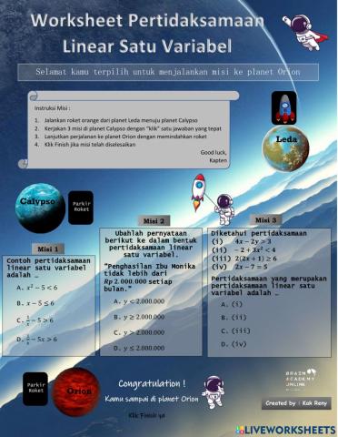 Persamaan Linear Satu Variabel