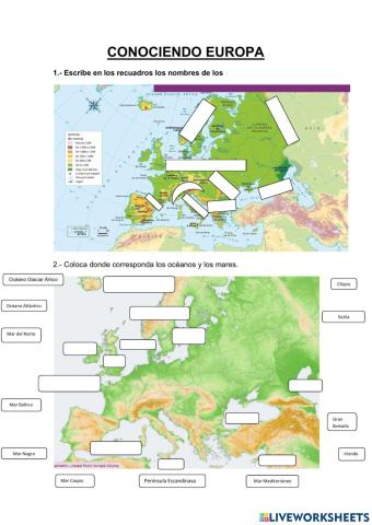 Mapa físico de Europa