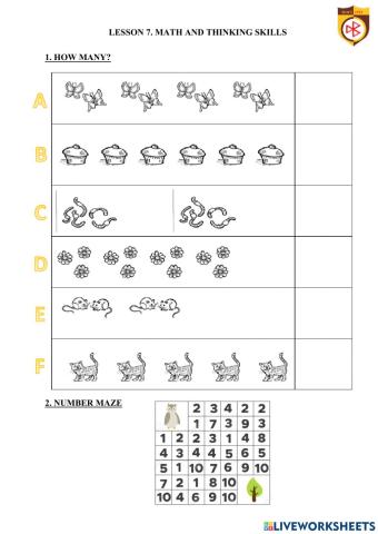 Lesson 7. math and thinking skills