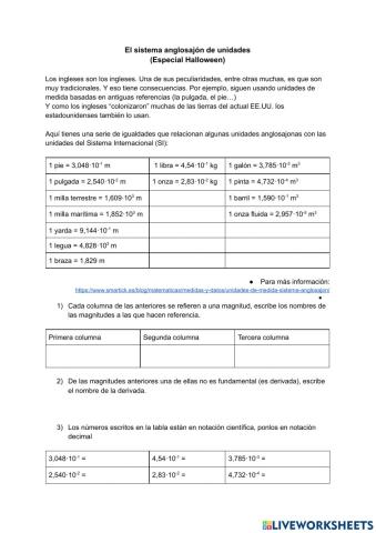 El sistema anglosajón de unidades