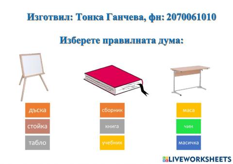 Тонка Ганчева, фн:2070061010 - предмети