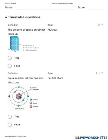 7th chemistry vocab quizlet