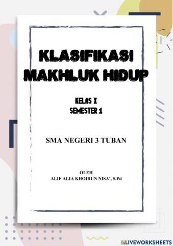 Klasifikasi Makhluk Hidup