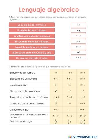 Lenguaje algebraico