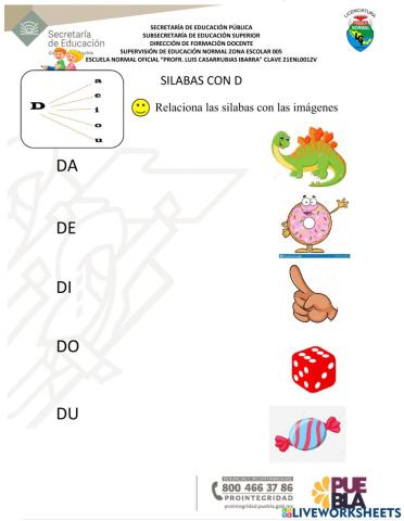 Silabas de las letras D y F