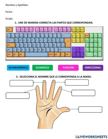 Teclado iee 1 y 2 grado