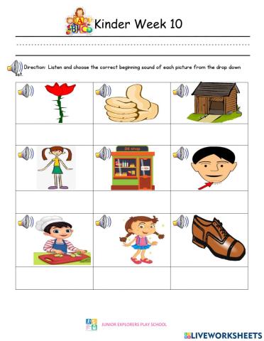 Summative Assessment Kinder Week 10