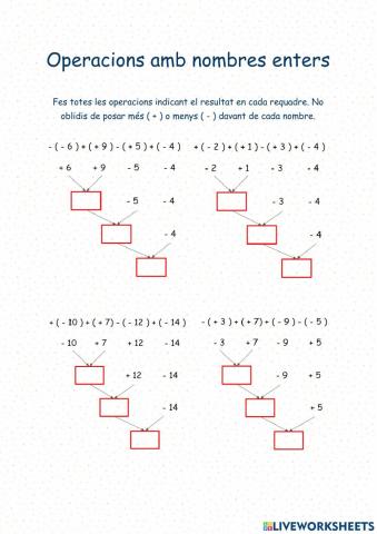 Operacions amb nombres enters