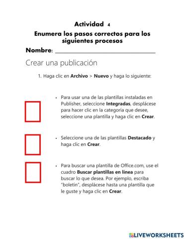 Tareas básicas en Publisher