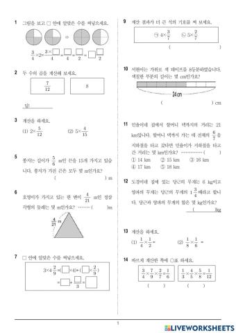 분수의 곱셈