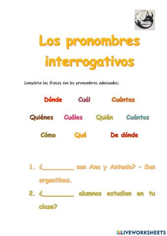 Los pronombres interrogativos