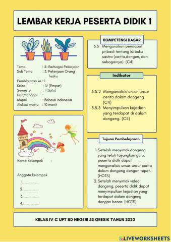 LKPD Tema 4 Subtema 3 Pembelajaran 1