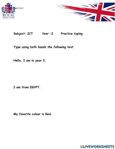 Year 2 Typing Task