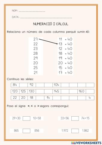 Numeració i càlcul