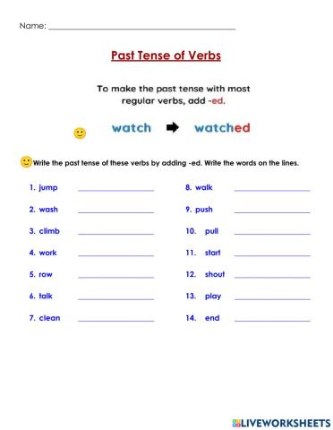 Past Tense of Verbs